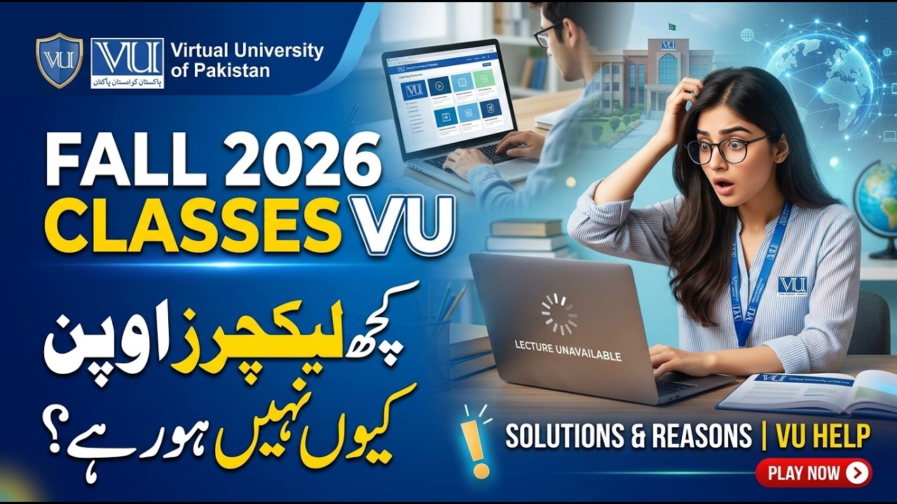 VU Fall 2026 Lectures Not Opening? | VULMS Lecture Problem Solution | VU Scholar