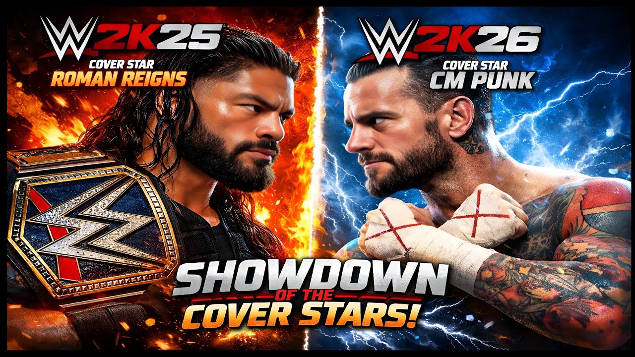 WWE 2k25 Cover Star Vs WWE 2k26 Cover Star ( Roman Reigns vs CM Punk ) Crazy 😧 Match WWE 2k25 