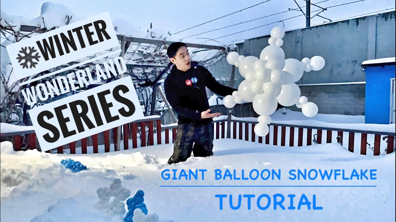 ❄️😃How to make a Giant Balloon Snowflake for winter wonderland series decor - step by step