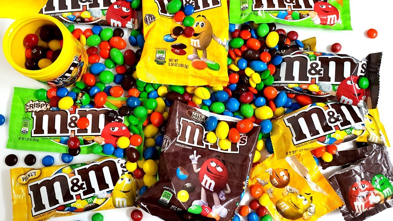 Lots of M&M Sweet Candy Collection Unboxing kids play ASMR