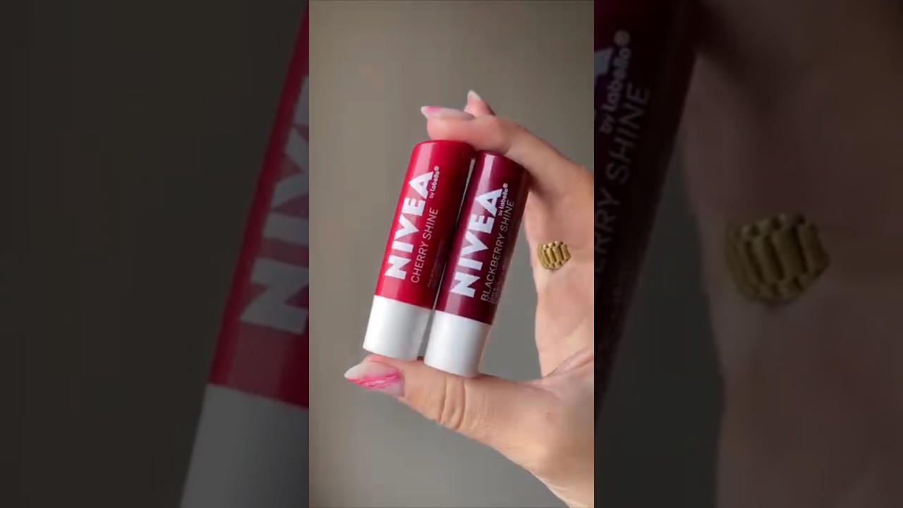 Nivea Cherry Shine Lip Balm Review 🥰 #shorts #shortvideo