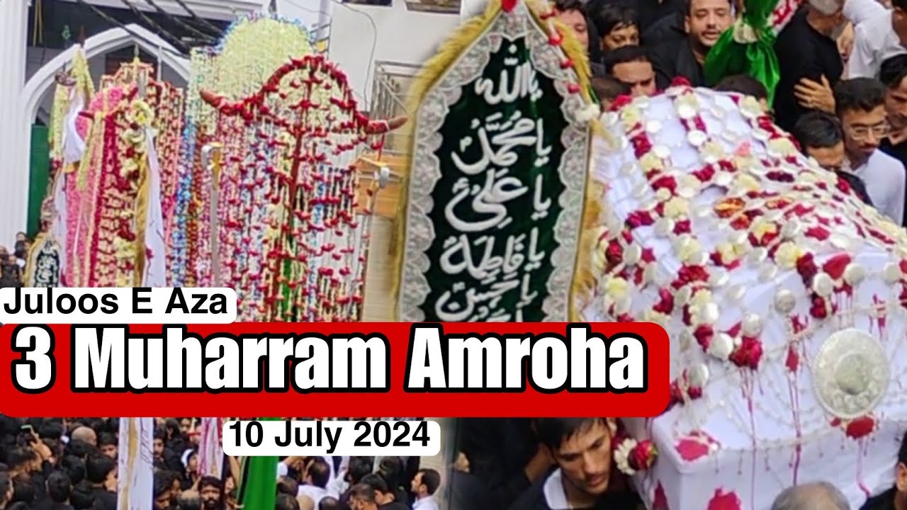 3 #muharram2024 | Juloos E Aza Amroha | Amroha Azadari | 10 July 2024 | Muharram 2024 / 1446