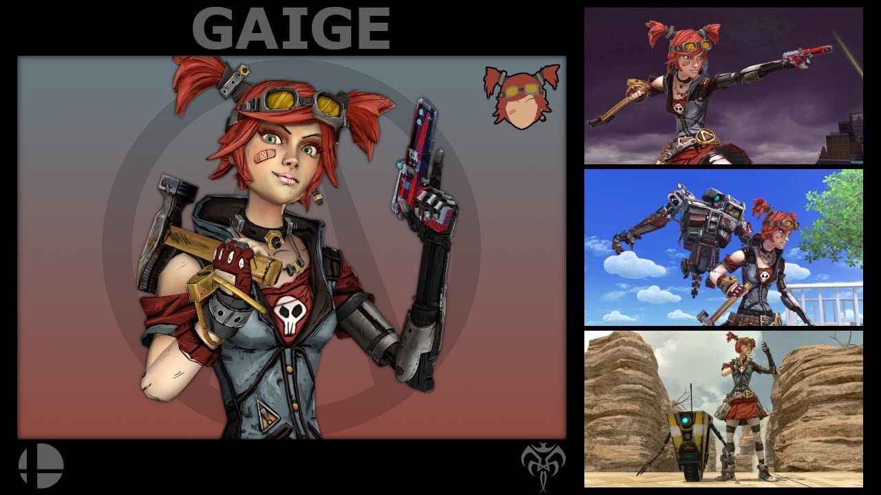 GAIGE (Borderlands 2) - Super Smash Bros. Ultimate Skin Mod Gameplay