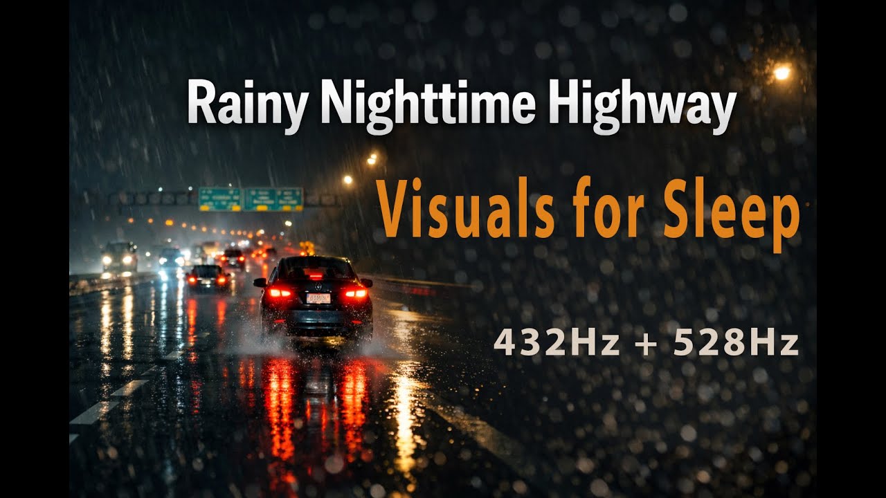 Rainy Nighttime Highway - Soothing Visuals for Sleep, The Deepest Healing