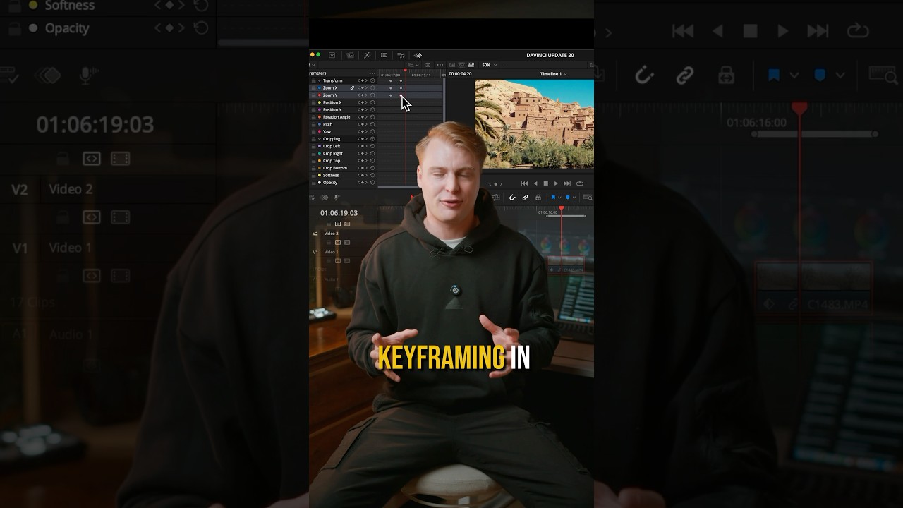 New Keyframe editor in DaVinci Resolve 20