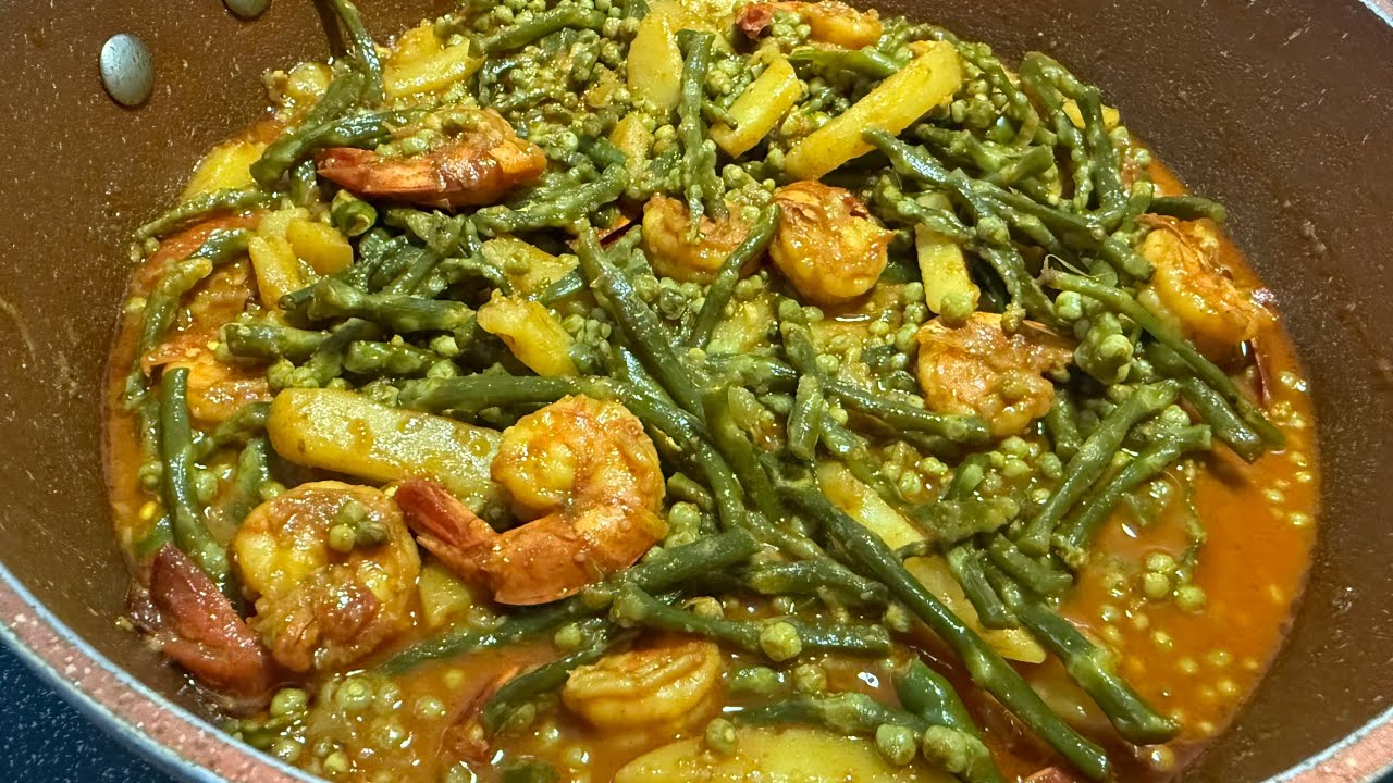 Malabar Spinach Seeds Curry with Shrimp & Potatoes | Flavorful Curry Recipe (Pui Shak er Bichi)