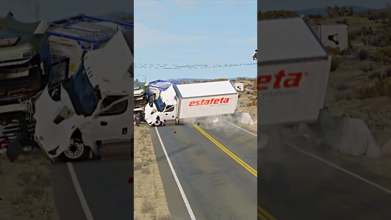 Realistic Highway Car Crashes #5