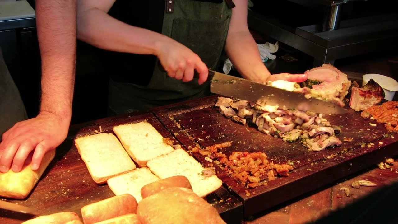 Prepping Porchetta Sandwiches at Meat & Bread
