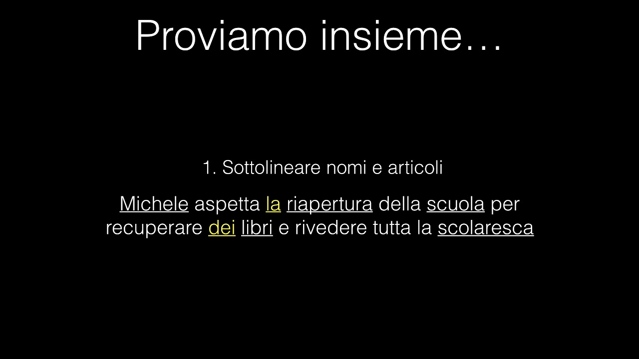 Analisi grammaticale (nome e articolo)