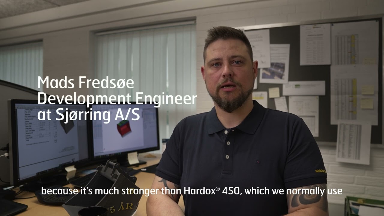En 𝑙𝑒𝑡𝑡𝑒𝑟𝑒 graveskovl  i Hardox 500 Tuf af Sj&oslash;rring / Lighter bucket made from Hardox 500 Tuf