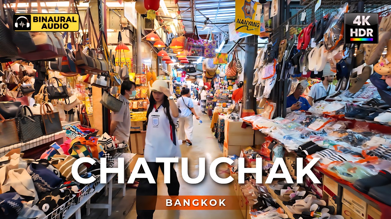 Chatuchak Market Bangkok 🇹🇭 Inside the Shopping Maze | 4K HDR Binaural Audio 🎧