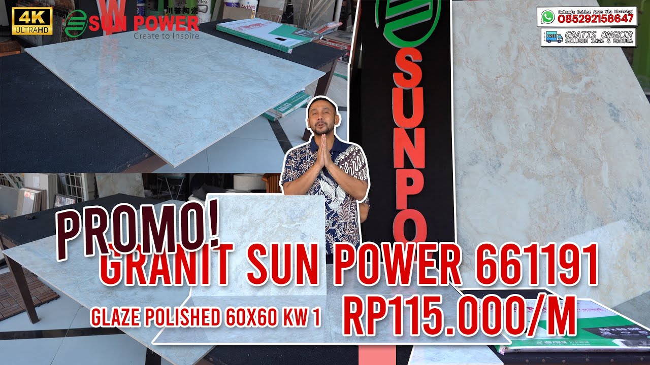 PROMO FLASH SALE❗SUN POWER GRANIT GLAZE POLISH - MARMERNYA ALAMI🤩 661191, 60X60, KW 1 || Rp115.000/M