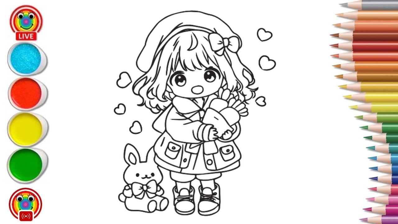 Tranh tô màu búp bê xinh đẹp - How to Color Beautiful Doll Coloring pages for kids