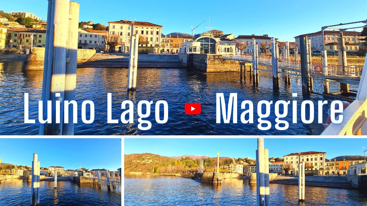 Lake Maggiore Towns: Luino Lago Maggiore Italy in winter from the boat