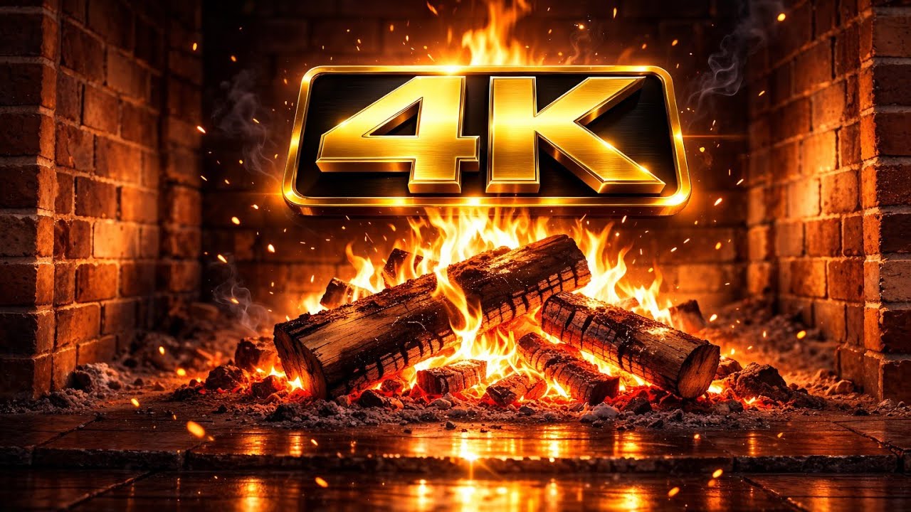 🔥4K🔥ATEŞ GÖRÜNTÜSÜ VE ATEŞ SESİ🔥🔥 - Rahatlatıcı Doğa SesleriŞömine Ateşi ve Sesi 4K hd videosu
