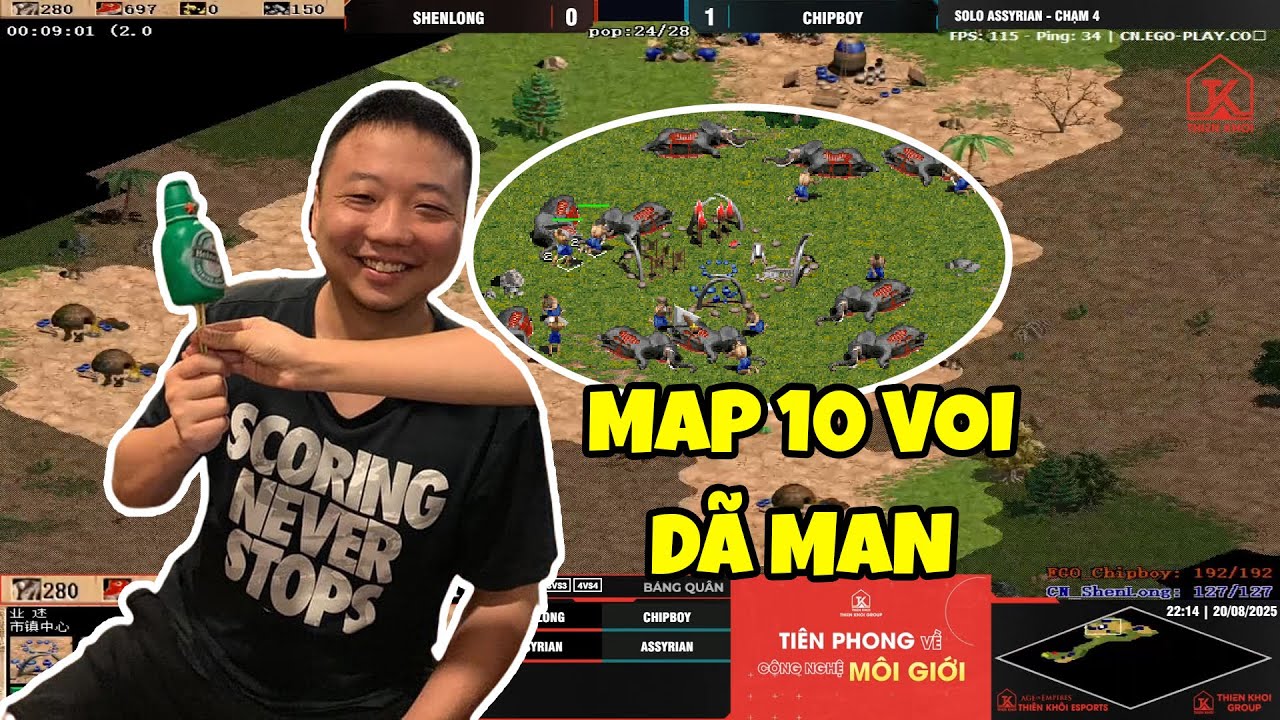 AOE Highlights | Map Assyrian 10 voi vào tay SHENLONG sẽ như thế nào?