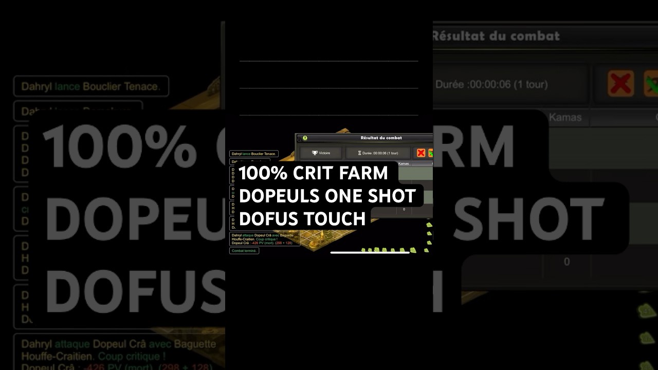 MEILLEUR MODE FARM DOPEULS 100% crit de base #dofus #dofustouch #cra #stuff #dopeul #oshimo #dahryl