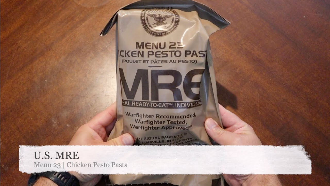Обзор сухих пайков MRE | Меню MRE № 23 США | Паста с курицей и песто