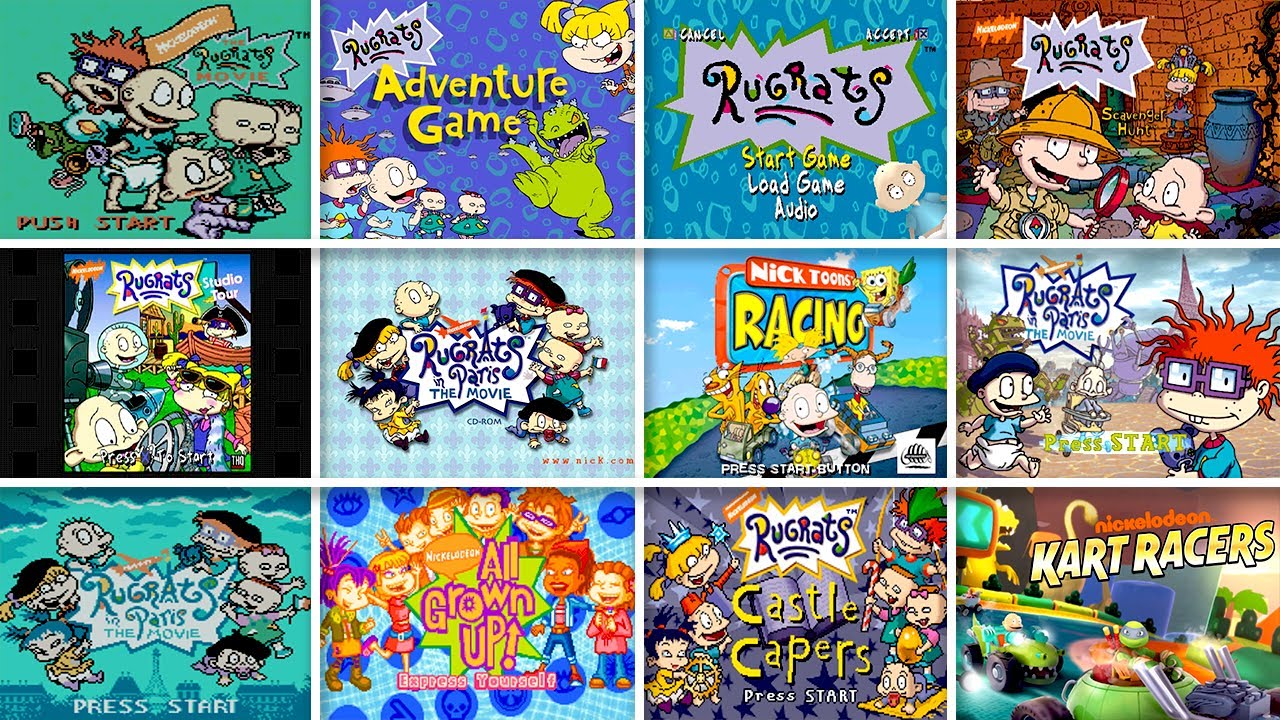 Evolution Of Rugrats Video Games Start Screen intro (1996 - 2023)