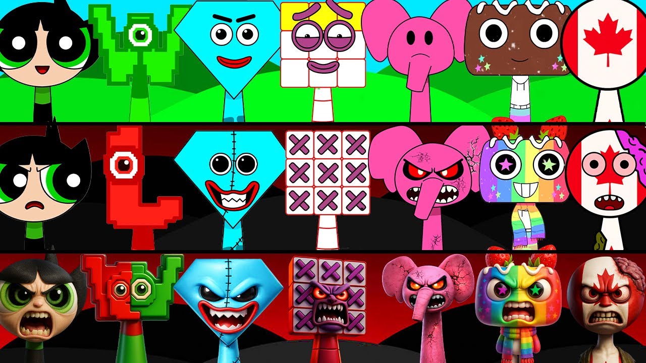 Incredibox Sprunki OC Phase 1 to Phase 3 Tringle Save The Shapes, Ten, Y Alphabet, Thirteen, Diamond