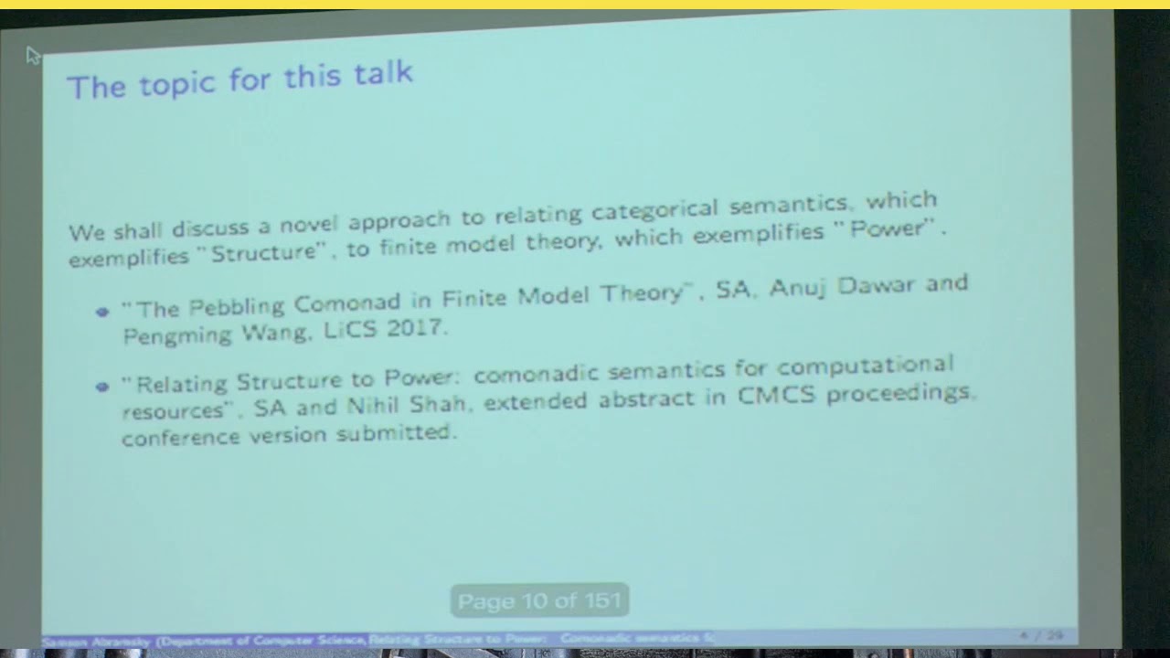 ACT2018: Samson Abramsky &mdash; Games and constraint satisfaction (1/2)