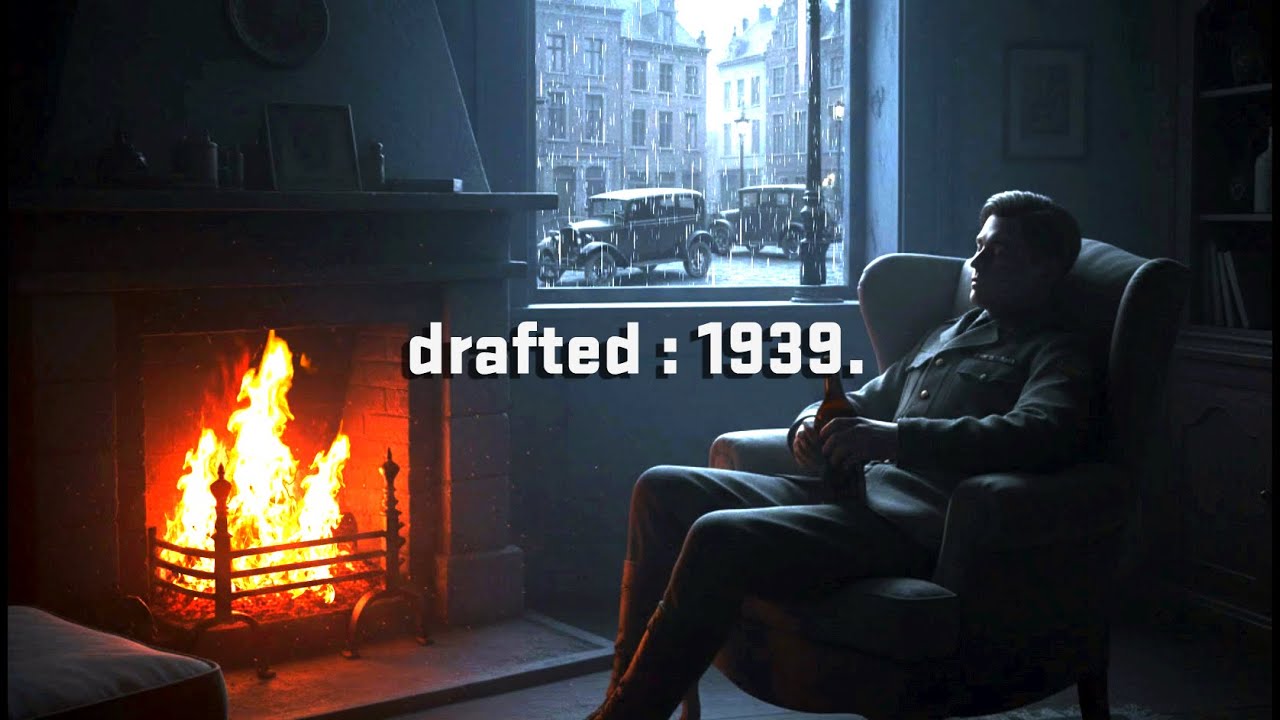 Rainy Night in 1939 | Classical Ambience by the Fireplace (1 Hour)