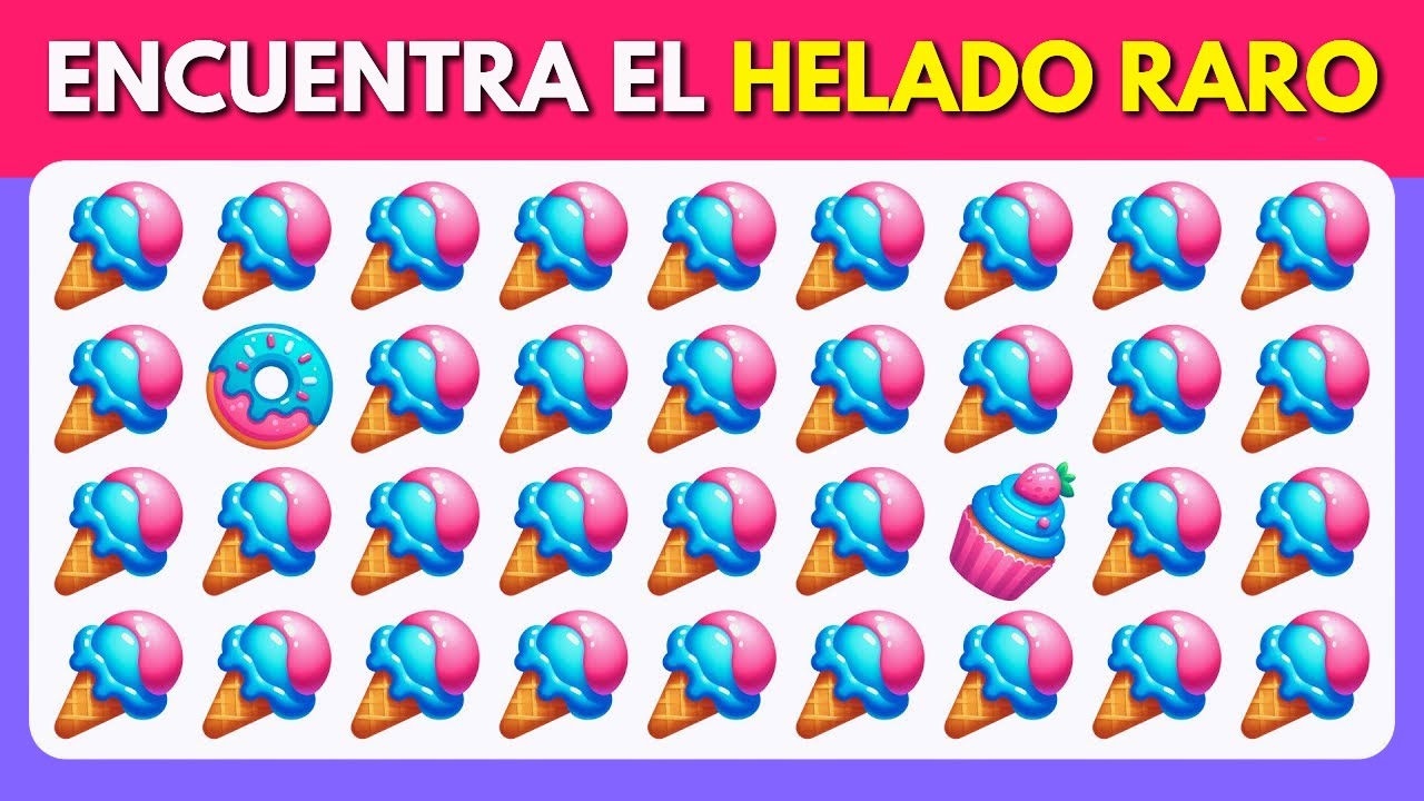 Encuentra eE Raro - Edición Dulces  🍰🍨🍭 | Quiz Niveles Fácil, Medio, Difícil
