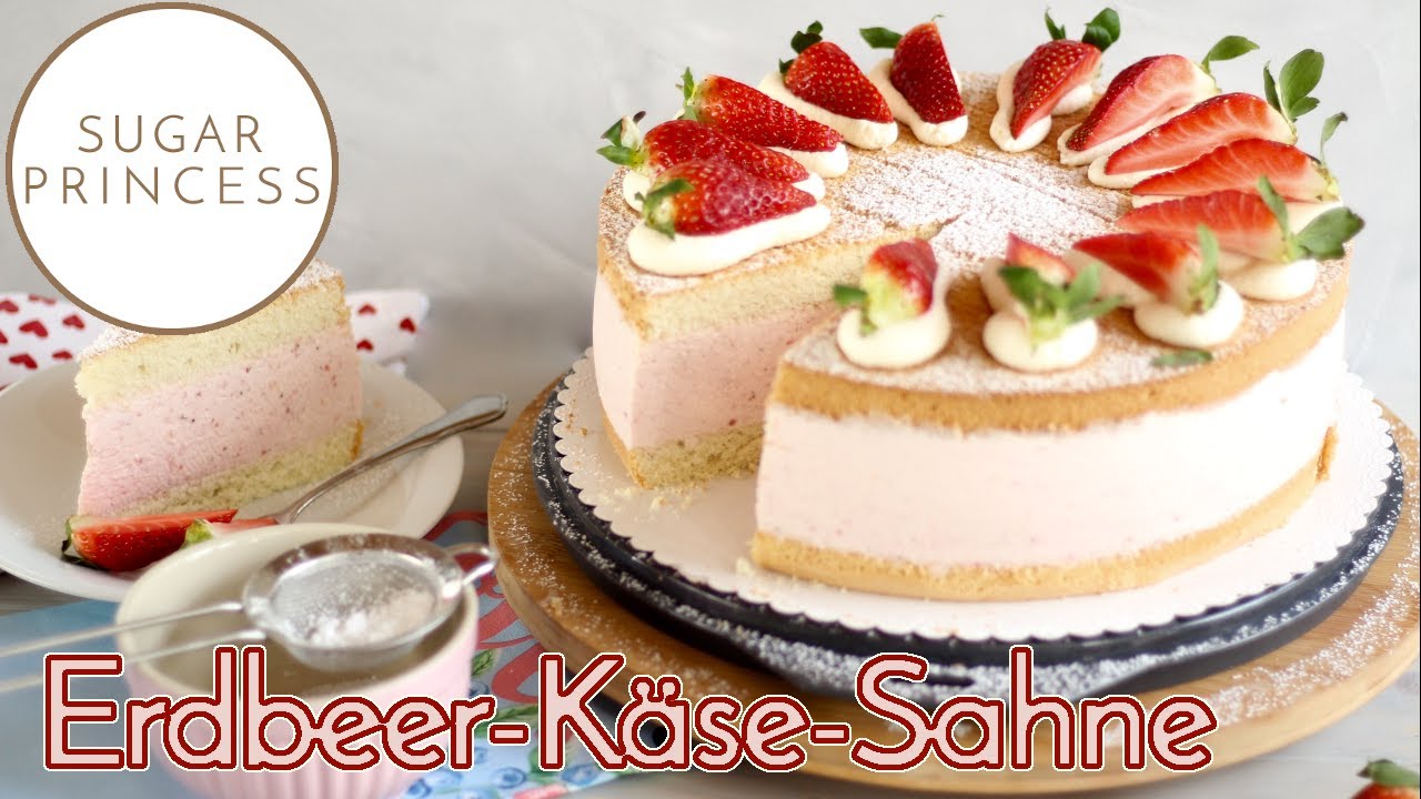 Traumhafte Erdbeer-Käse-Sahnetorte backen! Ostertorte / Geburtstagstorte | Rezept von Sugarprincess