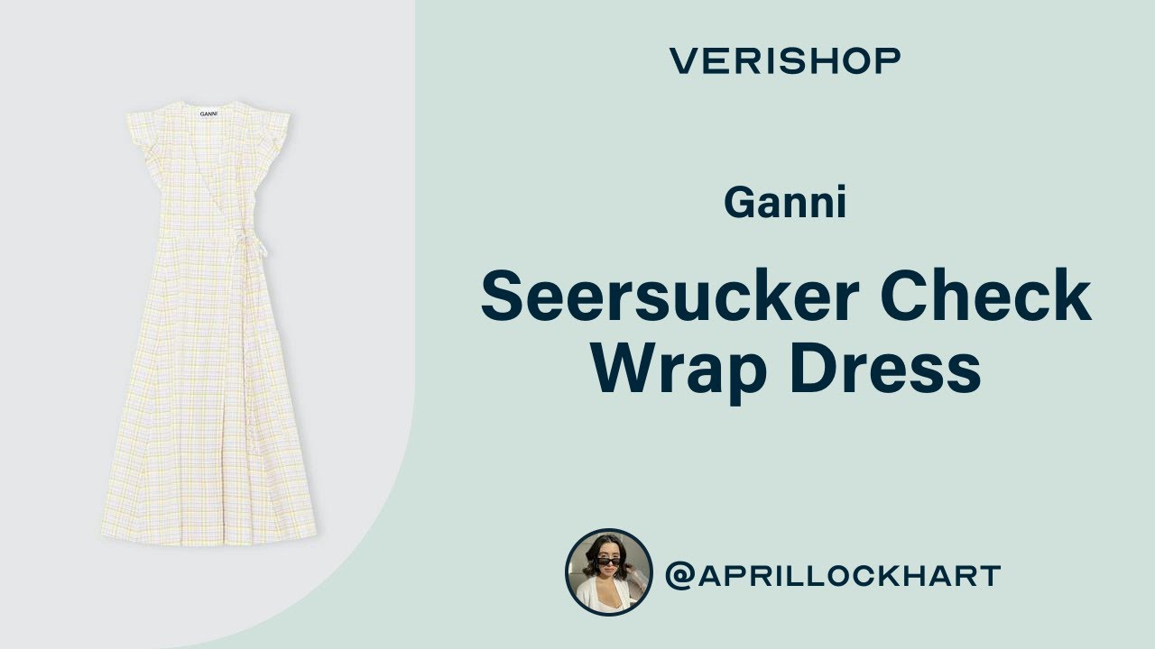 Ganni Seersucker Check Wrap Dress Review