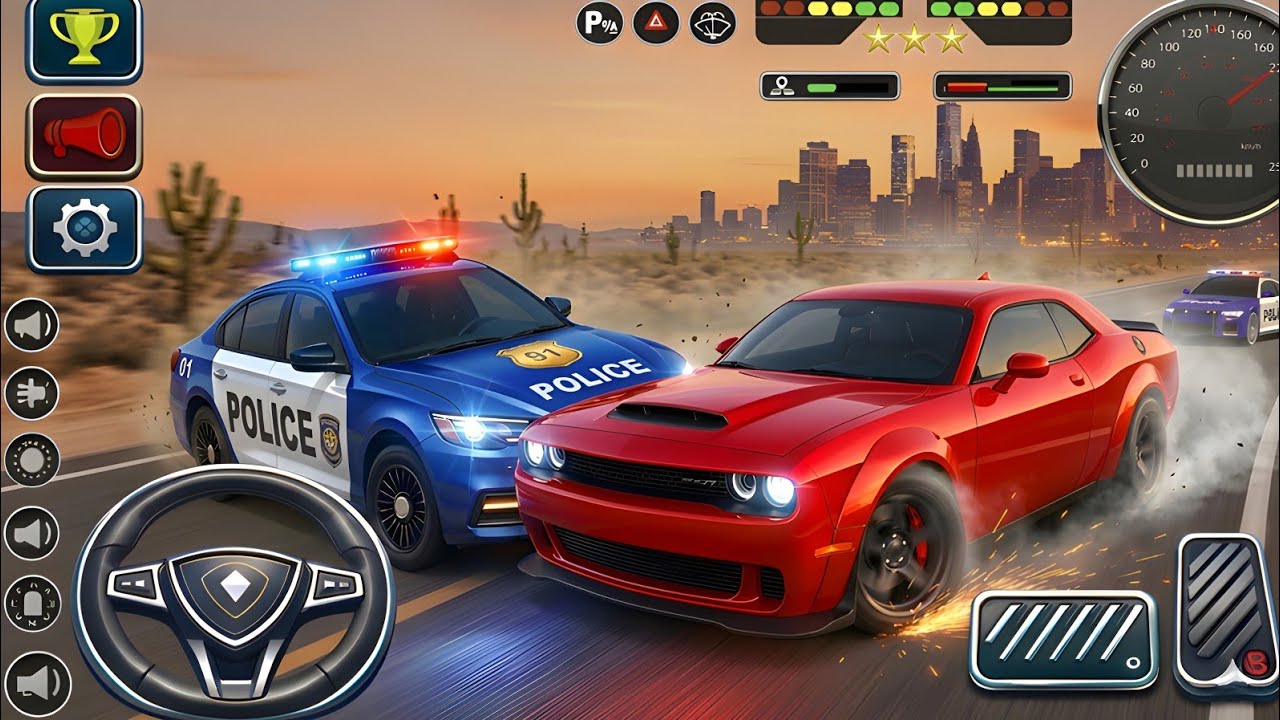 🚓 Police Car Chase Simulator 3D – Real City Cop Pursuit Gameplay (Android)