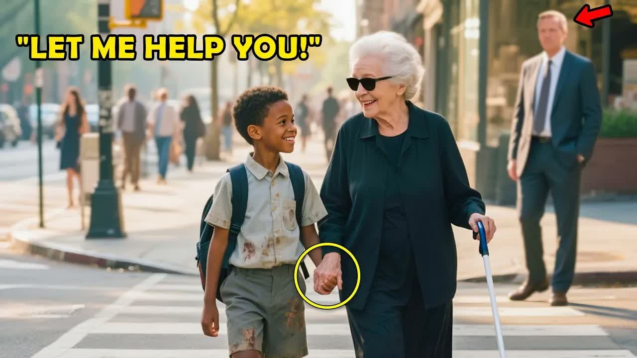 Elderly Woman PANICKED Crossing the Street, Then a Black Boy Took Her Hand, Her Son Is a Billiona