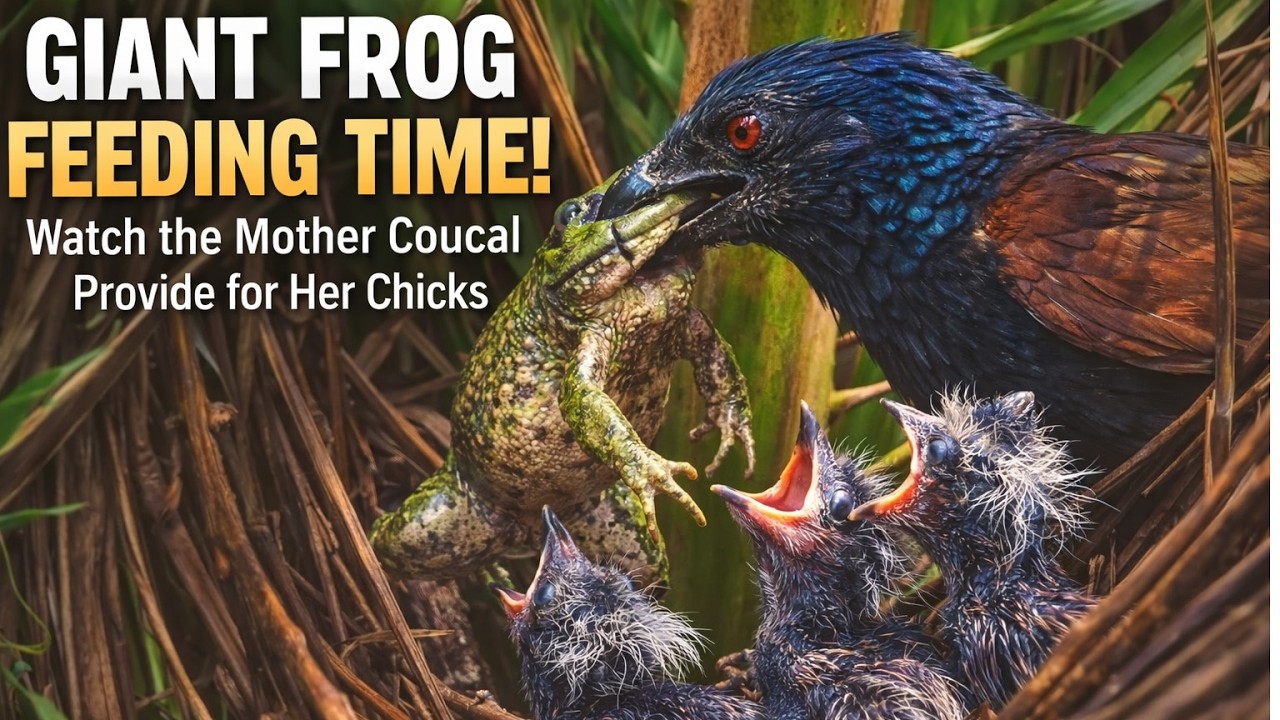 Massive Frog for Hungry Chicks! Incredible Nest Moment Part 12