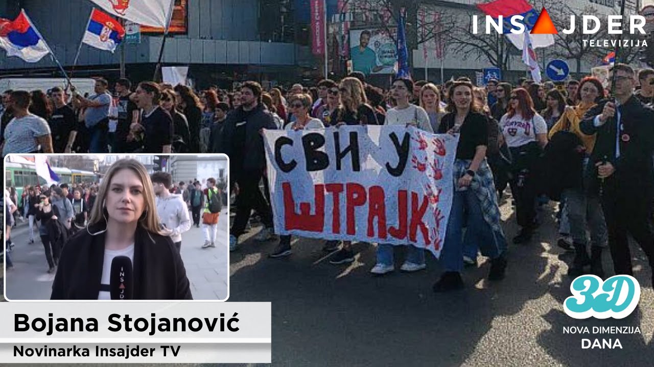 Protestna šetnja građana ulicama Beograda uoči skupa na Slaviji