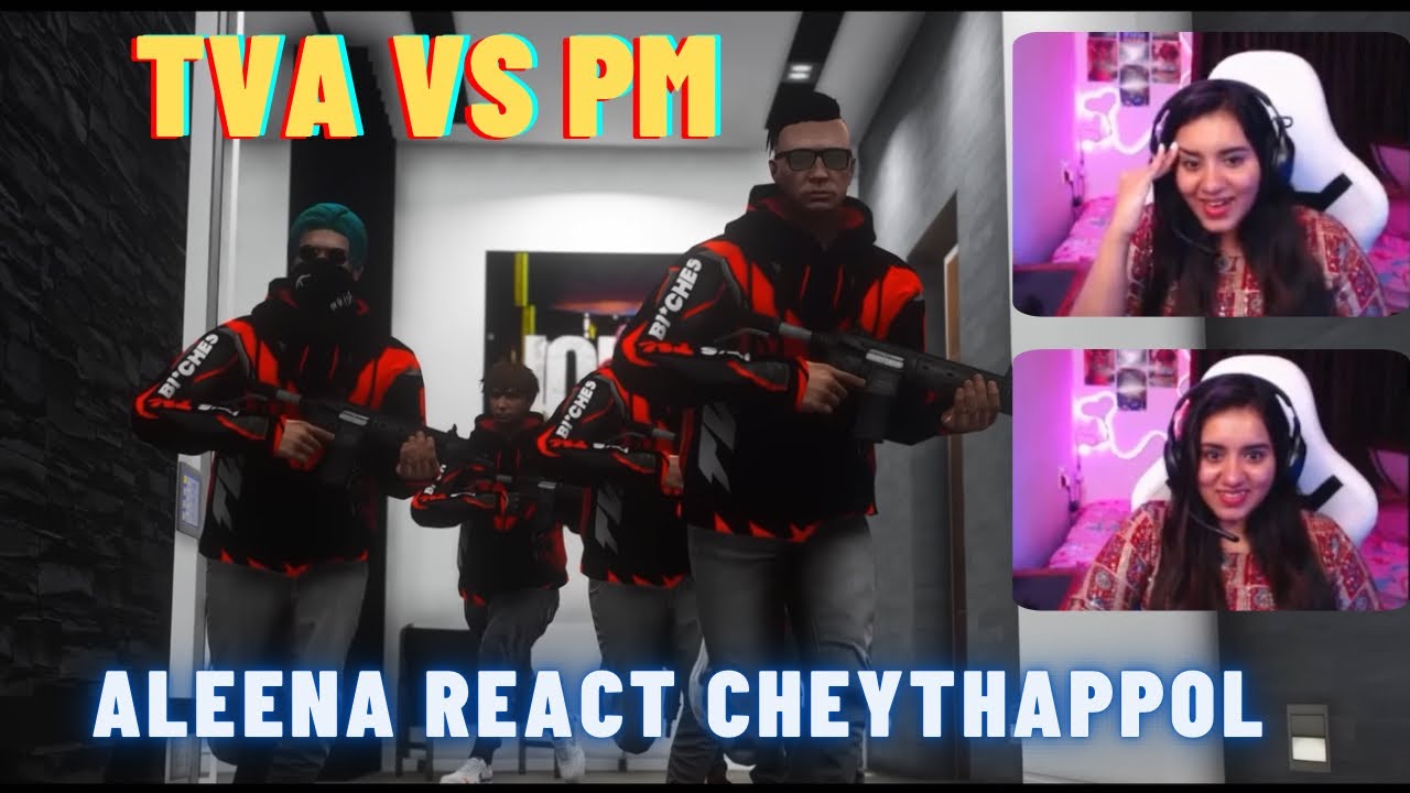 ALEENA Reacting TVA VS PM 😱🔥Gang War Video @cupcakegamingyt  #tva #gta5rp