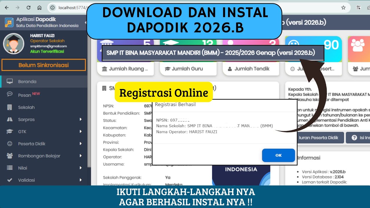 CARA DOWNLOAD DAN INSTAL DAPODIK 2026.B | IKUTI LANGKAH-LANGKAH NYA