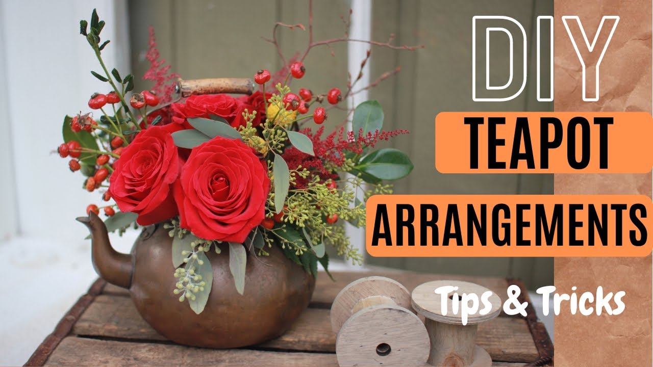 How to Make Teapot Flower Arrangements / DIY Teapot Floral Centerpieces