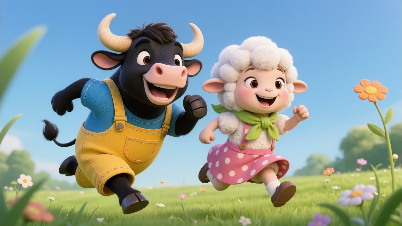 🐮🐑🎶 Boi da Cara Preta e a Ovelha Amiga | Música Infantil Animada na Fazenda! 🌞🌾