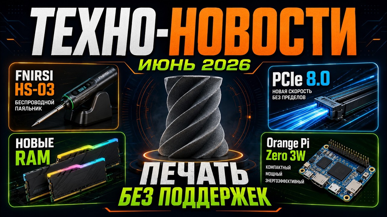 3D-печать по Воздуху, Беспроводной Паяльник, Модули RAM CAMM2, PCI 8.0, Убийца Raspberry PI?