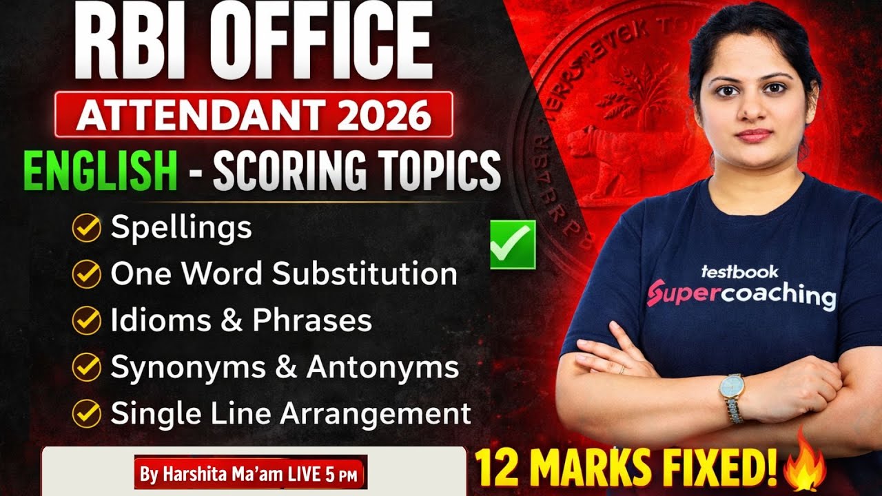 RBI Office Attendant 2026 |  Vacab Synonyms & Antonyms. One word For RBI Attendant |Harshita Mam
