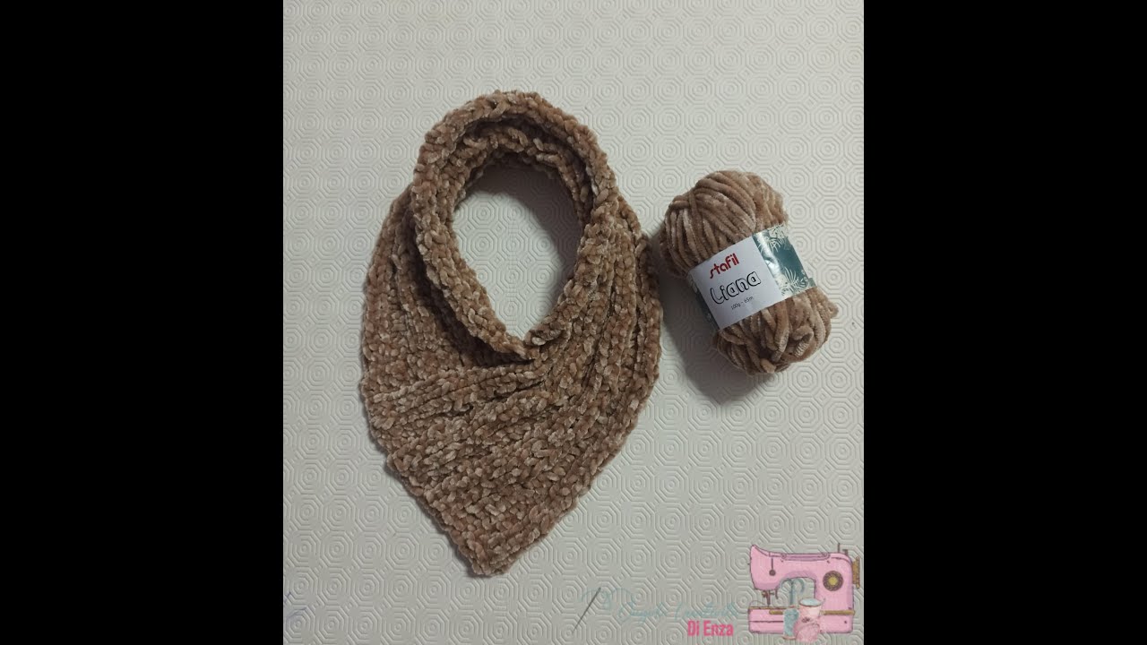 Scaldacollo in ciniglia ai ferri🧶 Caldo soffice e leggero😊 Facilissimo anche per principianti👍