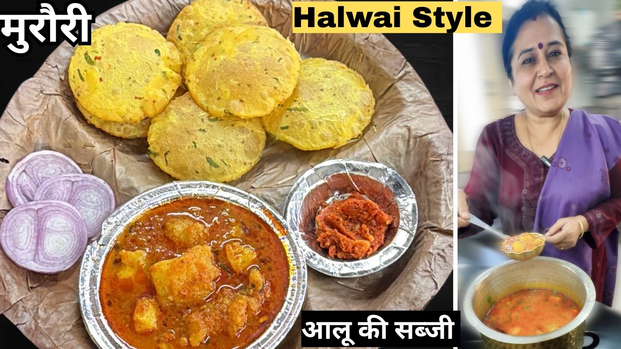 पुरानी सहेली के बताए इस तरीके से बनाई हलवाई जैसी आलू भाजी और गरमा गरम मूली पूरी! 🤤आसान देसी रेसिपी