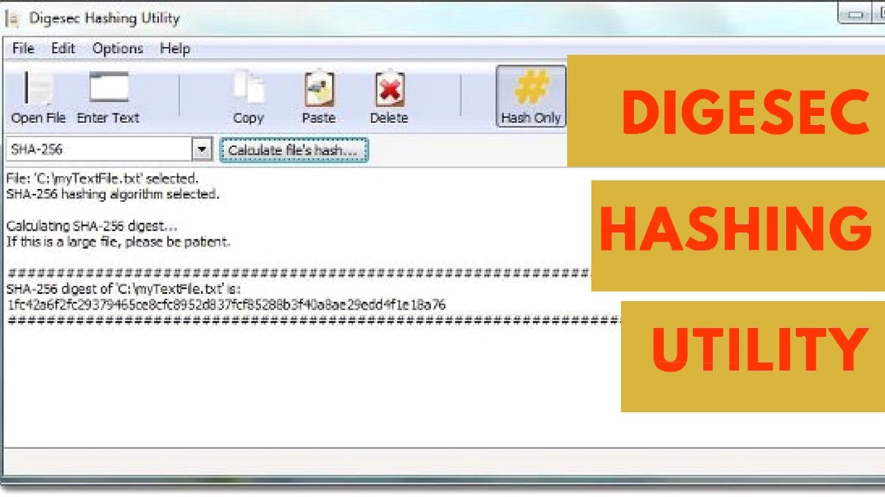 Digesec Hashing Utility: computer / engineering software - tutorial by TechyV