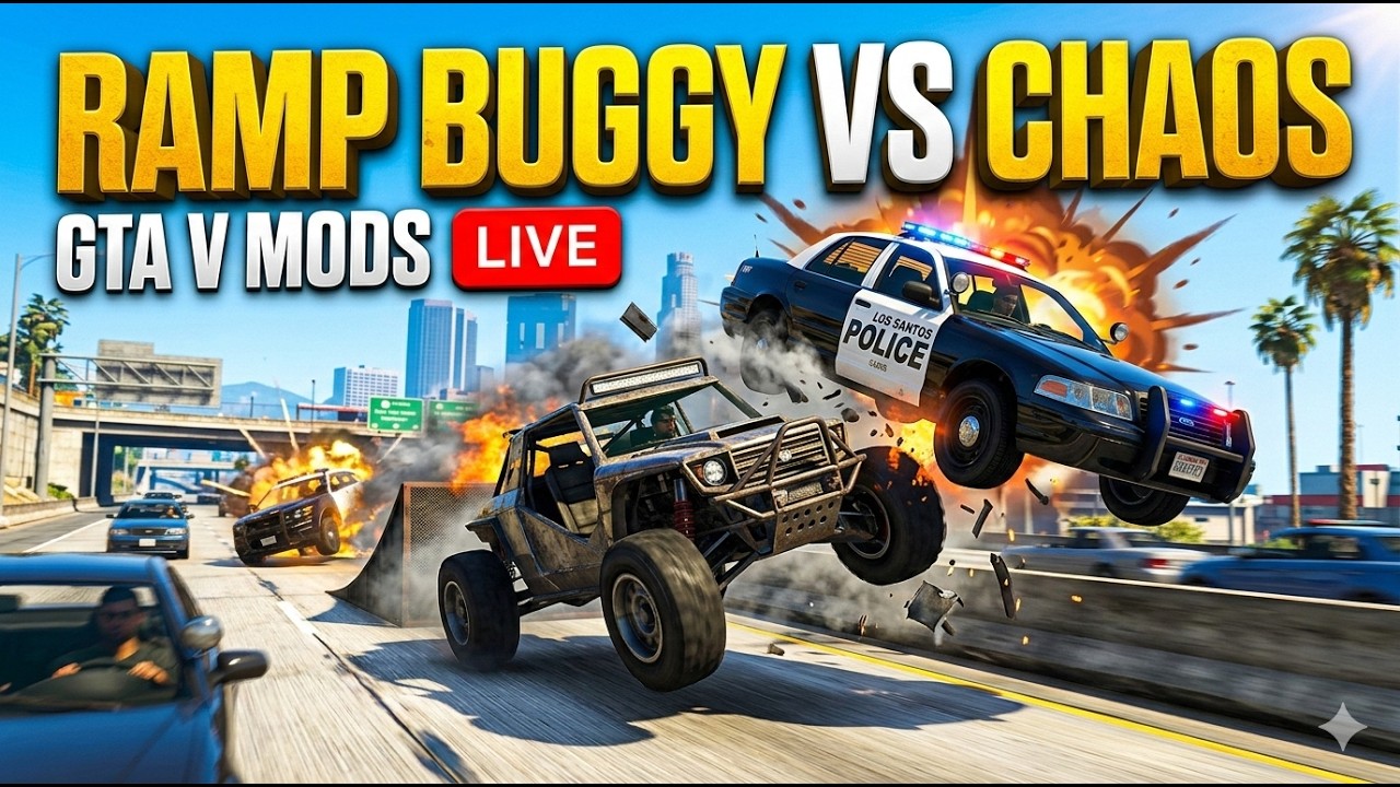 GTA 5 CHAOS MOD: Can a RAMP BUGGY survive Los Santos? 🏎️💥