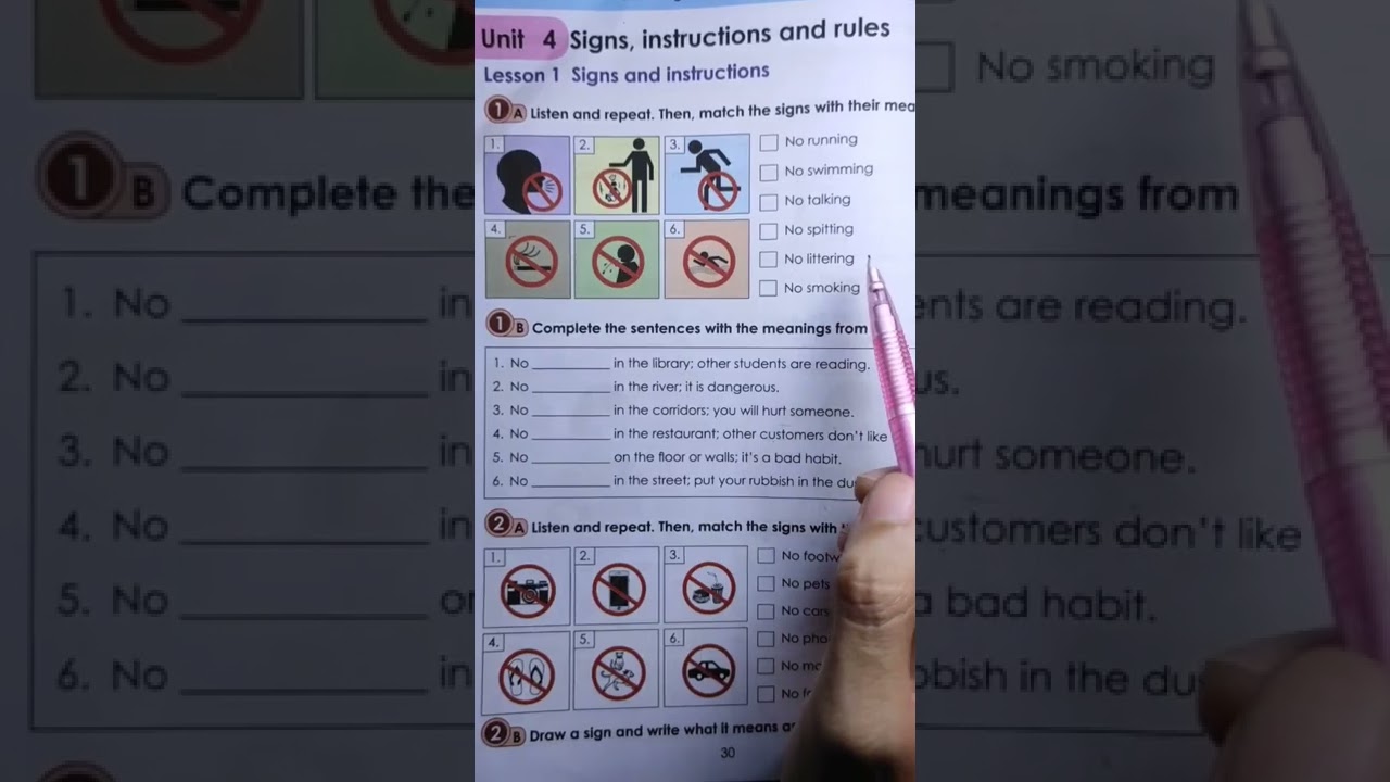 Grade5 Unit-4 signs,Instructions and rules