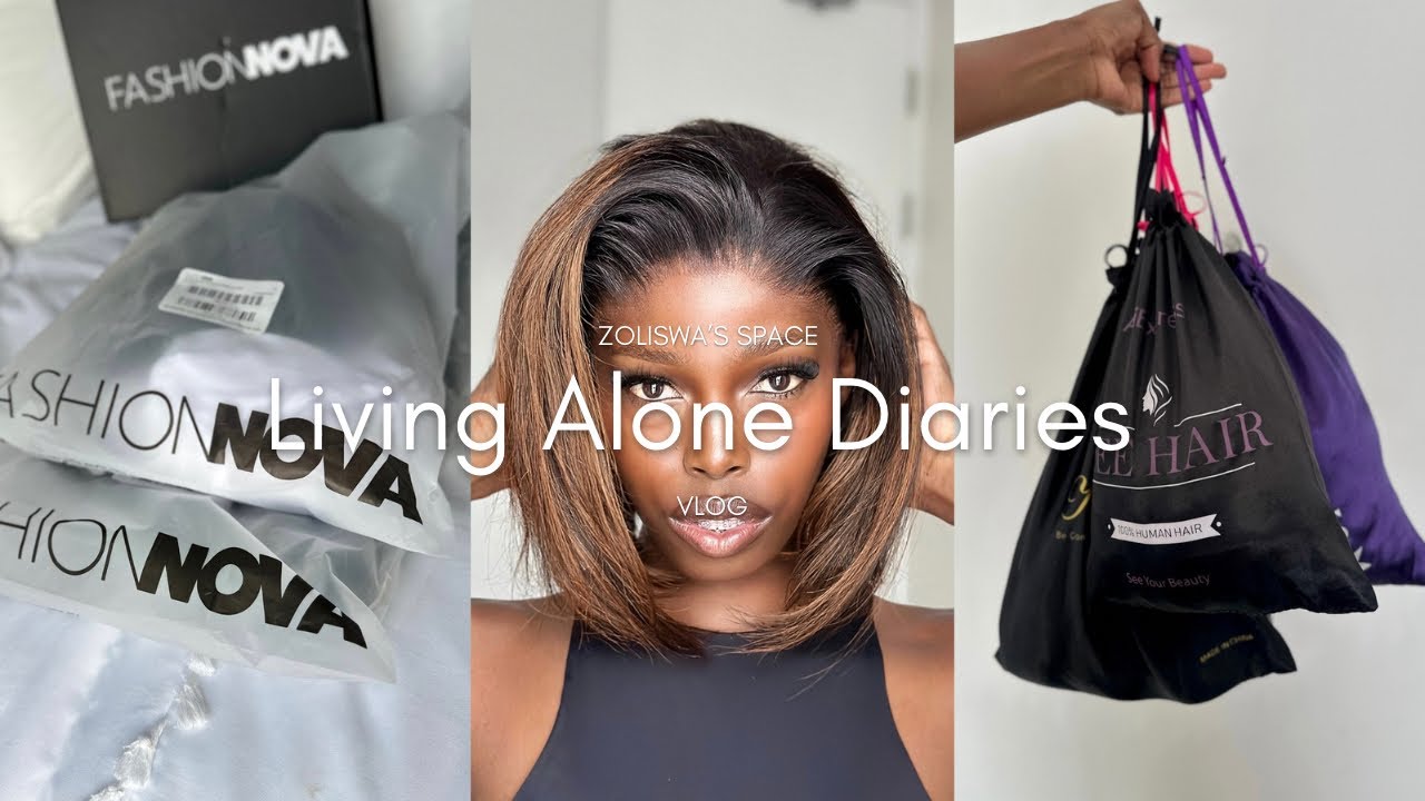 #vlog:My Living alone diaries,We have a Wigs GiveAway,Fashion Nova haul|Wig installation &more