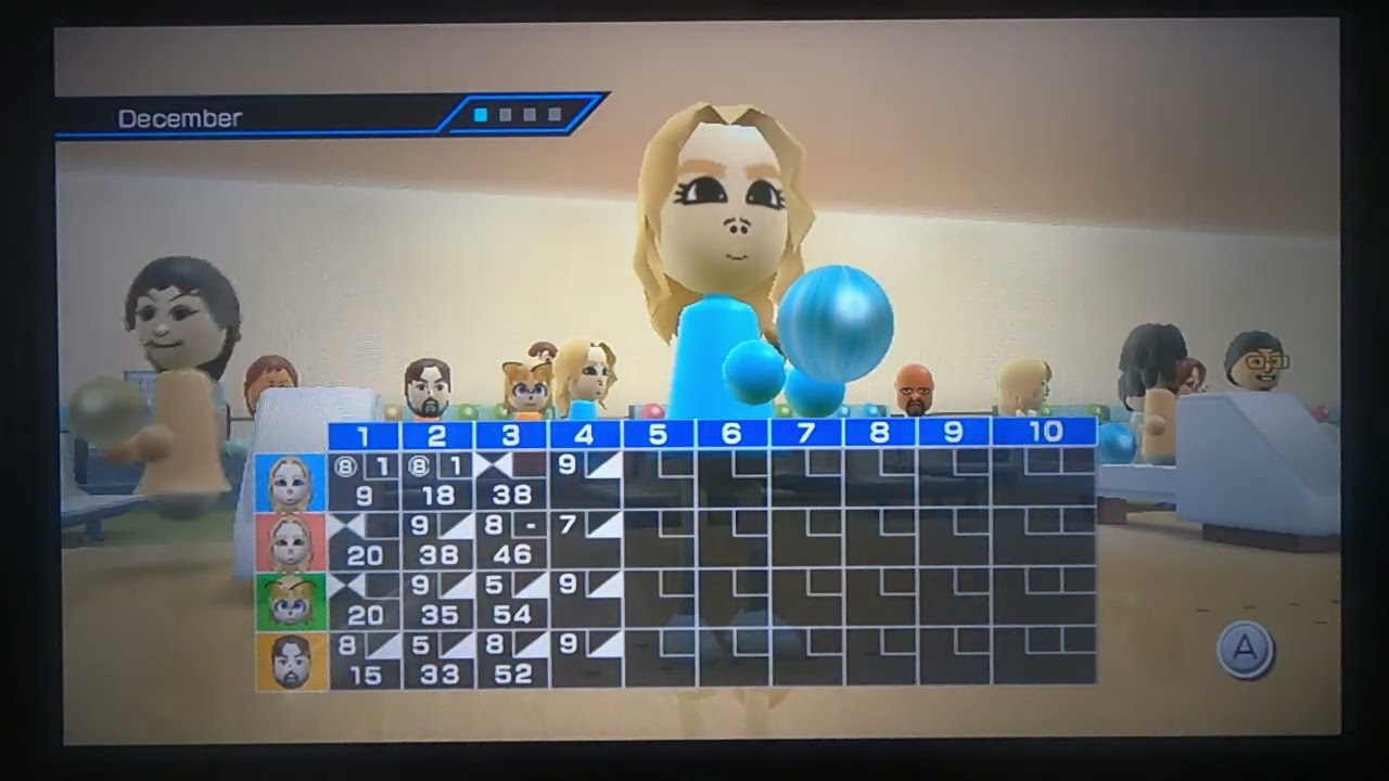 Wii Sports Bowling 4 Players December vs Everest vs Tails vs Jopper