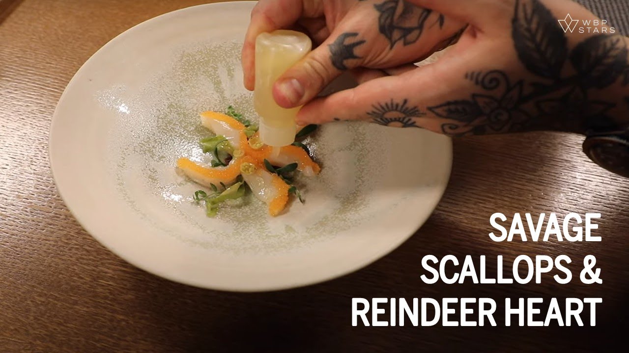 SCALLOPS & Smoked REINDEER HEART at 1 Michelin star SAVAGE Restaurant in Oslo