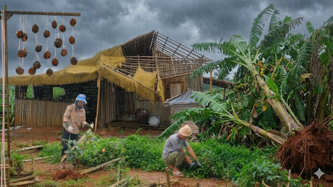 A Storm Damages Hanging Dried Persimmons, Helps His Younger Sister Repair The House After The Storm