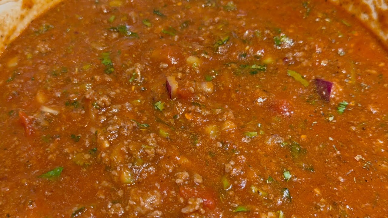 A Delicious Ground Beef Tomato Sauce that We made for Dinner to have with Spaghetti!