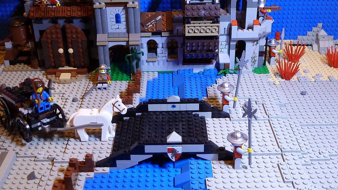 LEGO Kingdoms Mill Village Raid 7189 Stop Motion War + Build